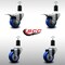 Service Caster 3'' SS Blue Poly Swivel 1-1/2'' Expanding Stem Caster Set 2 Total Lock Brakes, 4PK SCC-SSEXTTL20S314-PPUB-BLUE-2-S2-112 - alternate 2